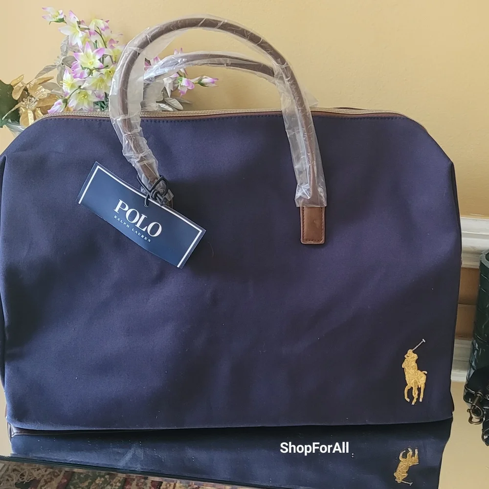 Polo Ralph Lauren Duffle Gym Bag Luggage Holdall Weekender Traveler Large New